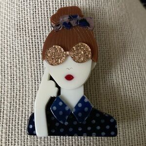 Girl with Glasses Brooch